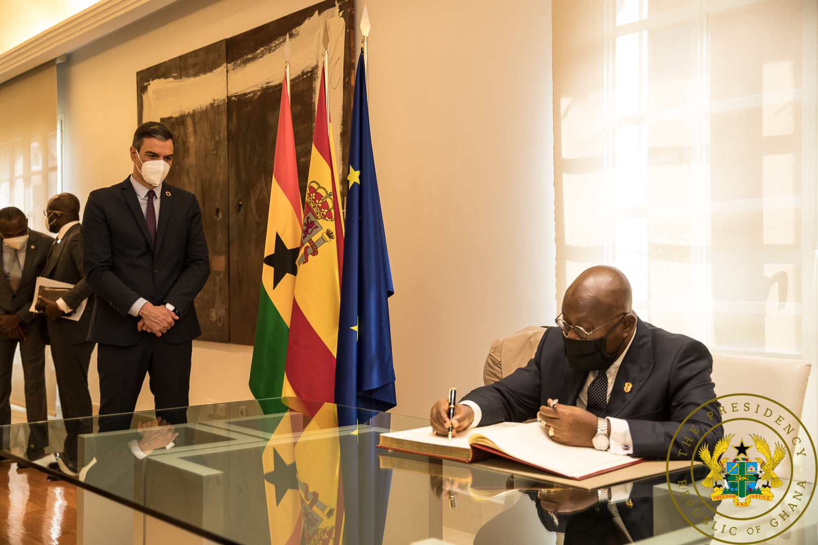 Nana Addo receives customized Real Madrid jersey from Spanish PM to celebrate his 77th birthday
