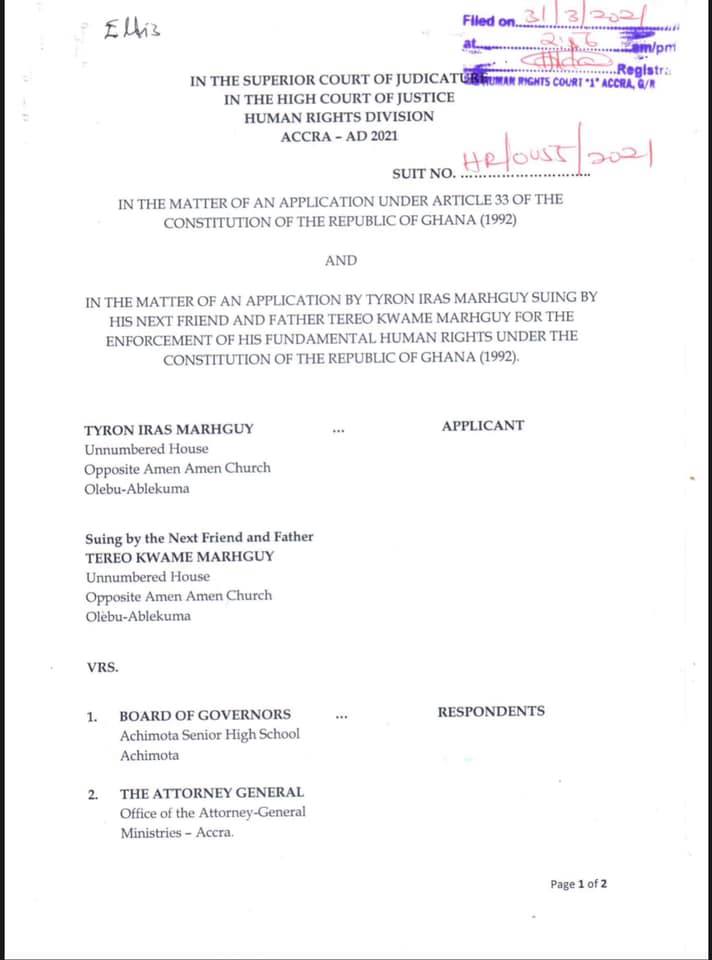rastafarian student sues achimota school