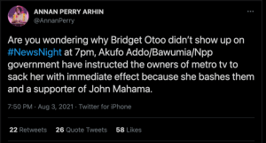 Bridget Otoo FIRED